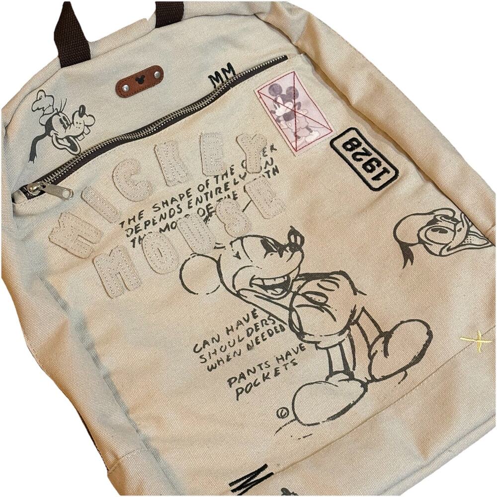 Disney Parks Store Mickey Mouse & Friends Canvas Backpack Pluto Goofy Donald EUC - Picture 2 of 6